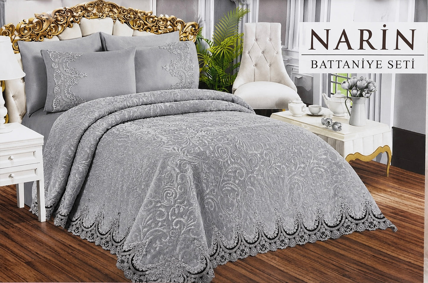 Embroidered Double Blanket Set - Armes Home