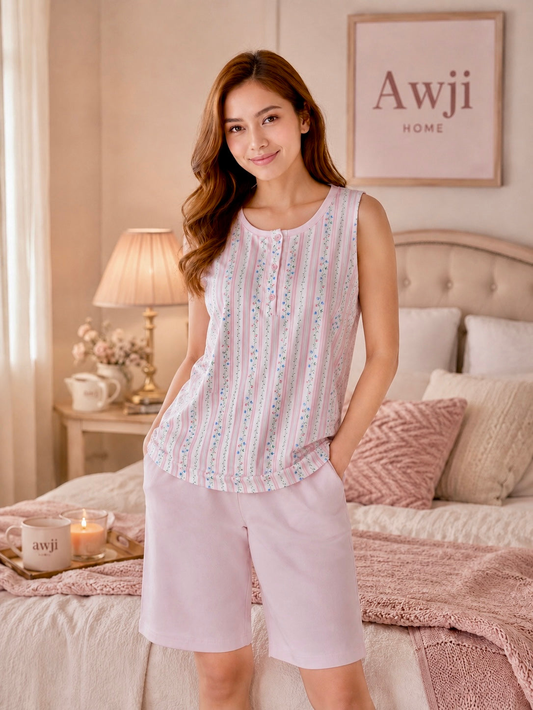 Mini Floral Sleeveless Pajama - Lucie