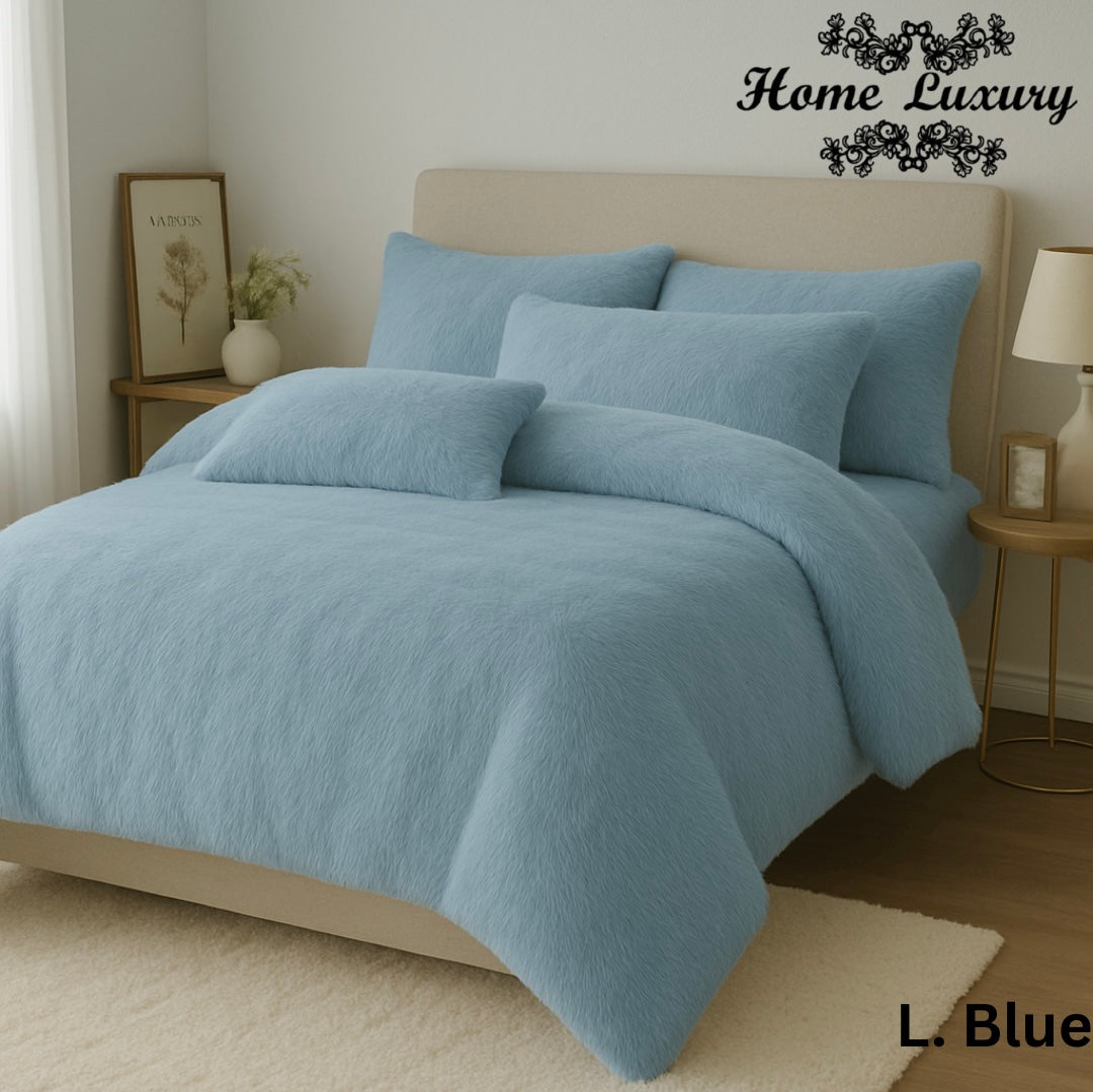Rabbit Hair Bed Set Double - Home Luxury
