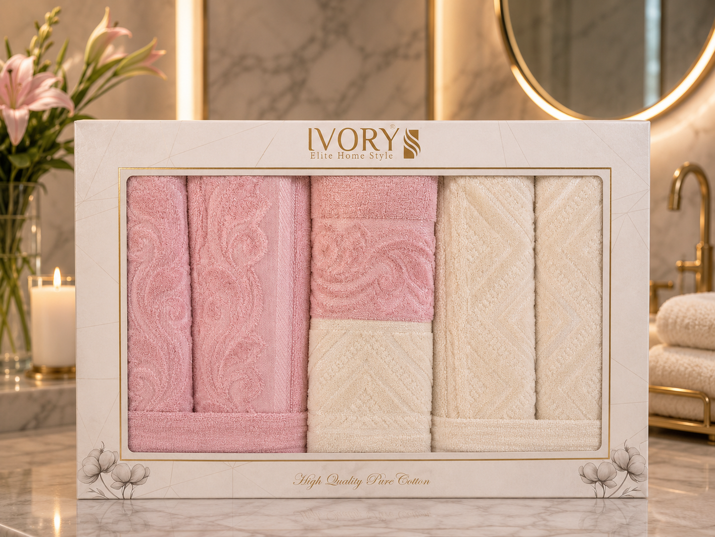 Bathrobe Set - Ivory