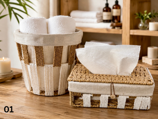 Straw Basket Set