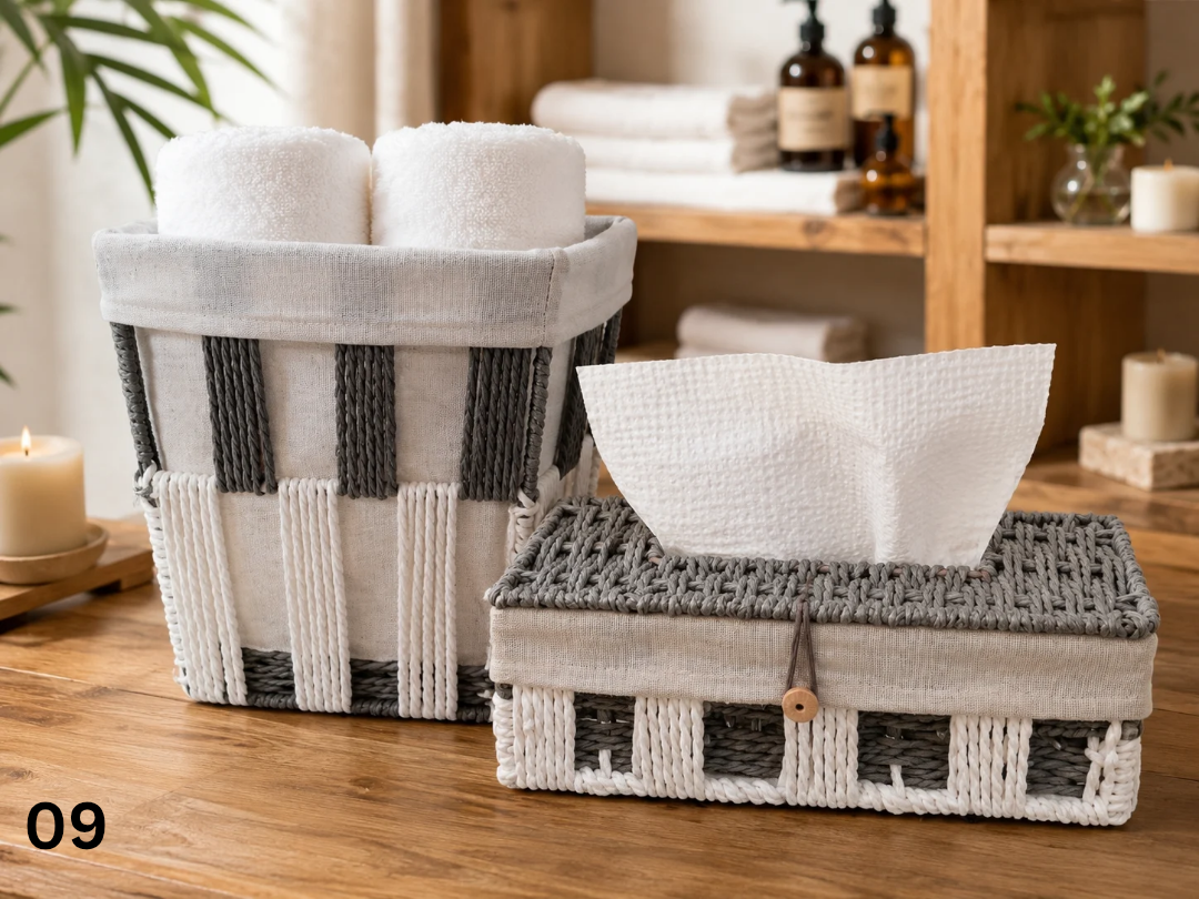 Straw Basket Set