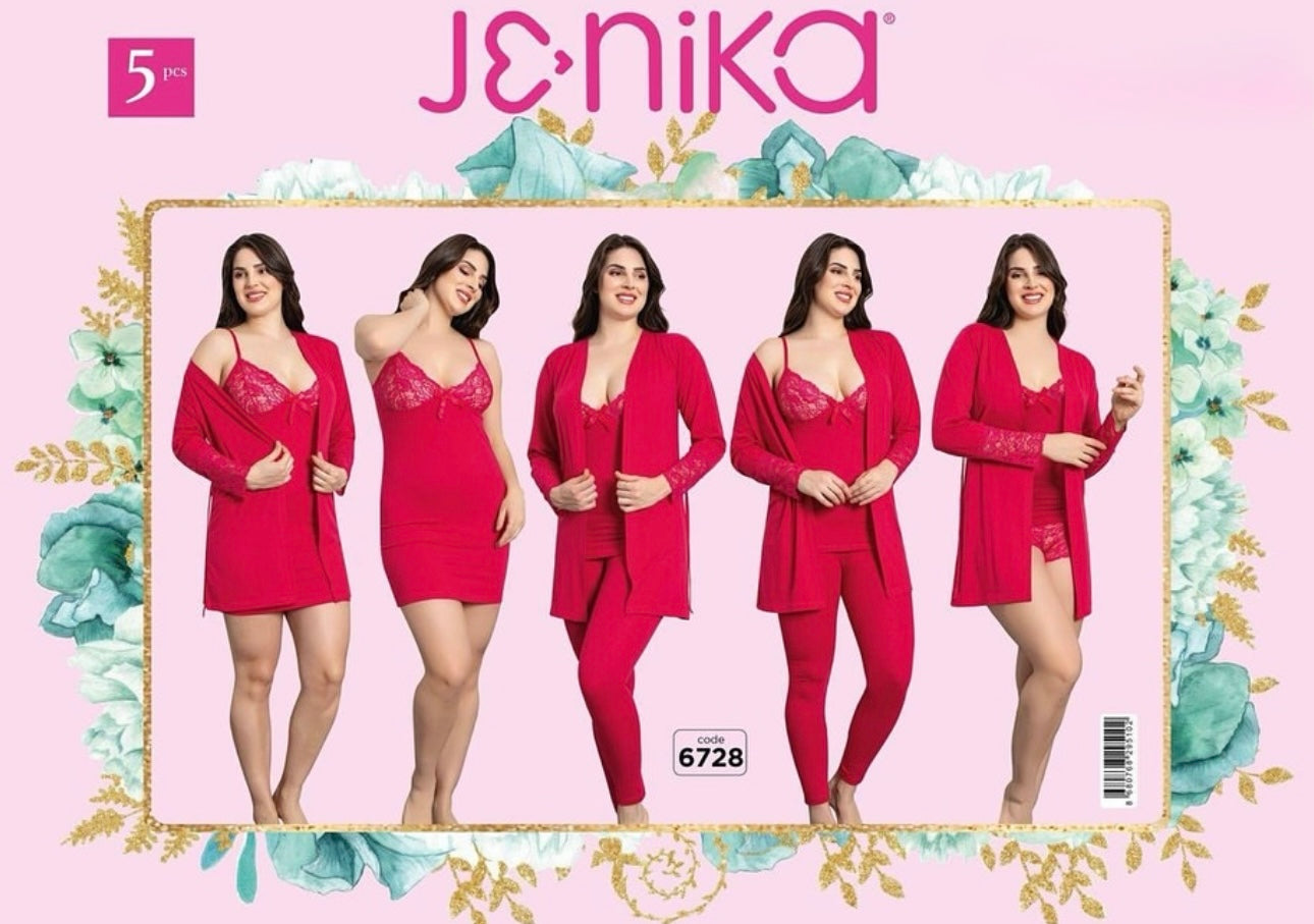 Women PJ Set 5 Pcs - Jenika
