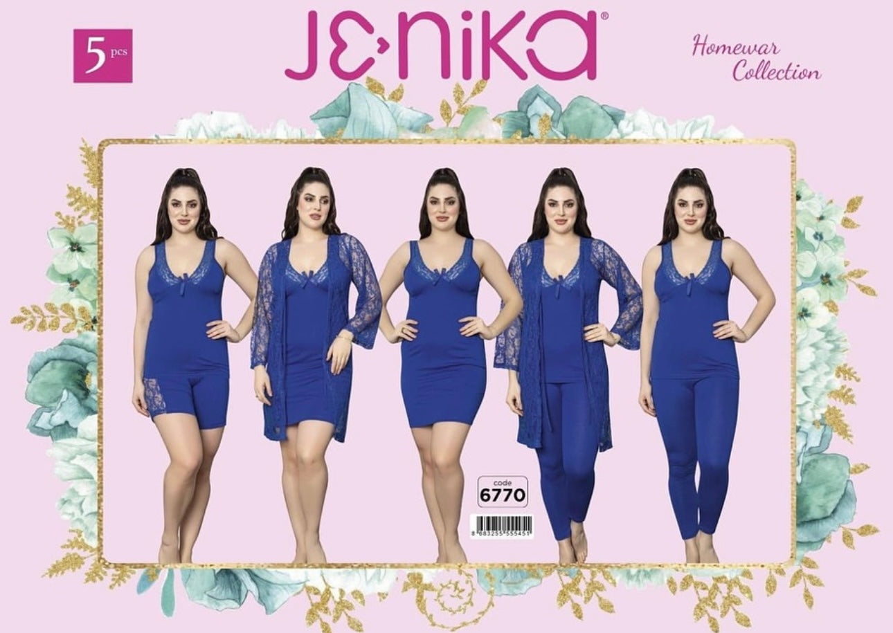 Women PJ Set 5 Pcs - Jenika
