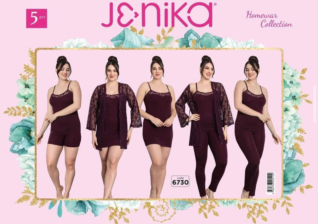 Women PJ Set 5 Pcs - Jenika
