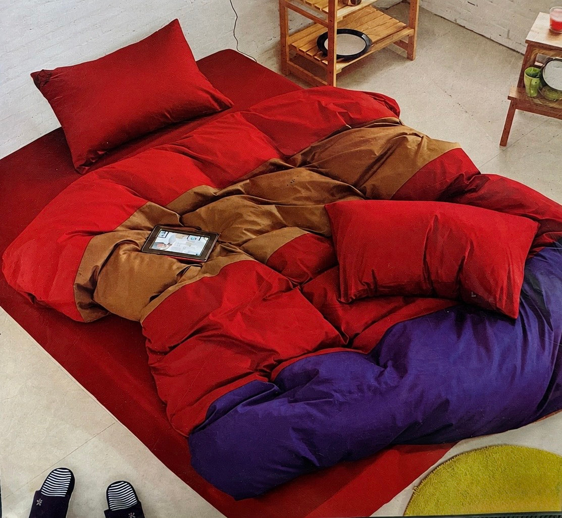 Cotton 100% Plain Bed Set King - Valentini