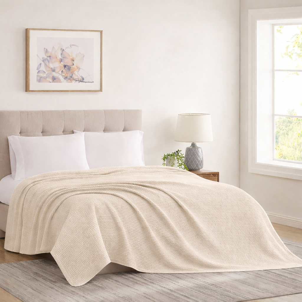Plain Summer Cotton Blanket Single - Cannon