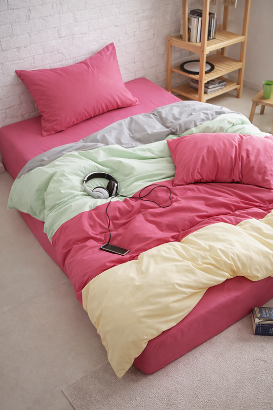 Cotton 100% Plain Bed Set King - Valentini