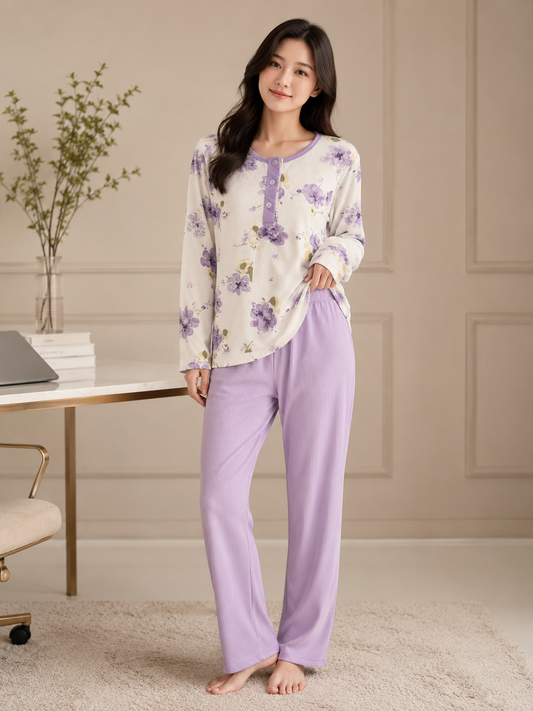 Floral Long Sleeve Pajama - Lucie