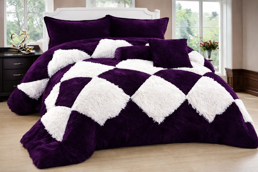 Velvet with Sherpa Double Bedcover - Home Luxury