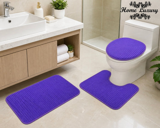 Plain Jacquard Bathmat Set - Home Luxury