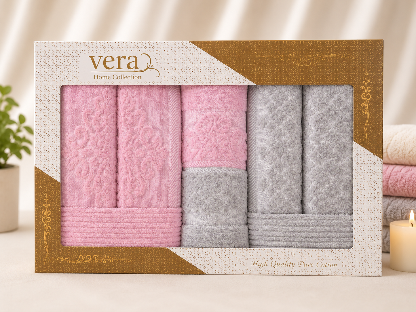 Bathrobe Set 8 Pcs - Vera