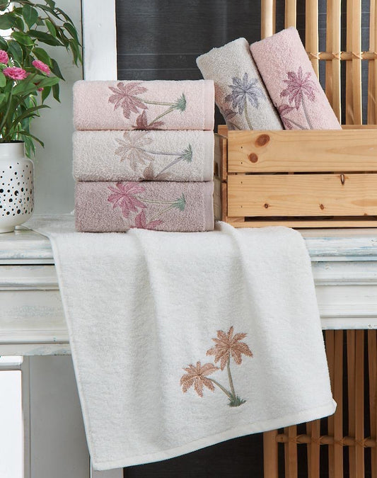 Blush Dandelion Embroidered Towel - Purry