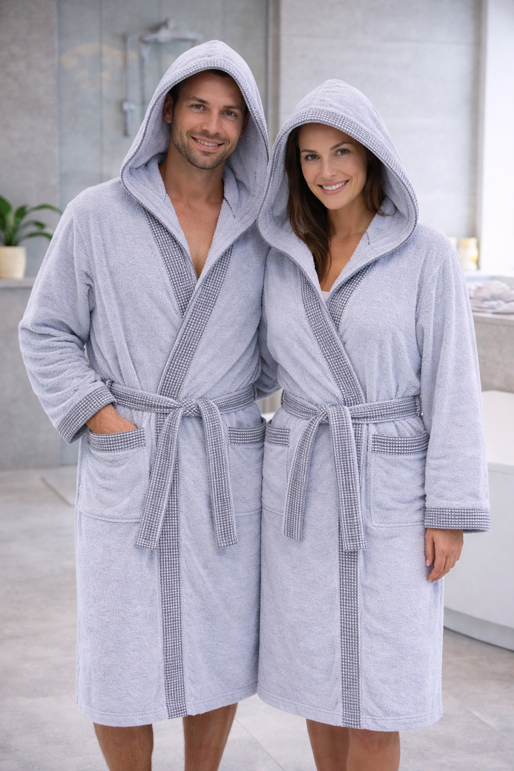 Jacquard Unisex Bathrobe - Home Luxury