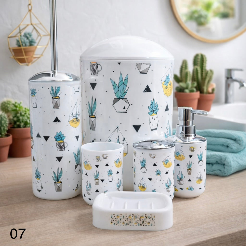 Printed Bathroom Accessory Set