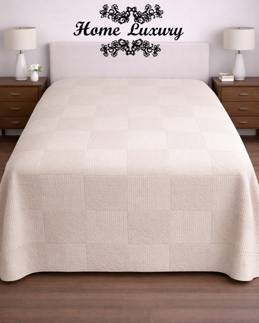 Plain Cotton Matelassé Double - Home Luxury
