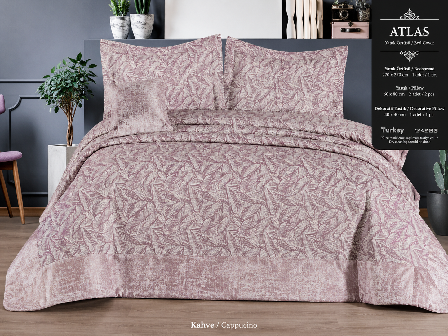 Embroidered Double Bed Cover - Decoletto
