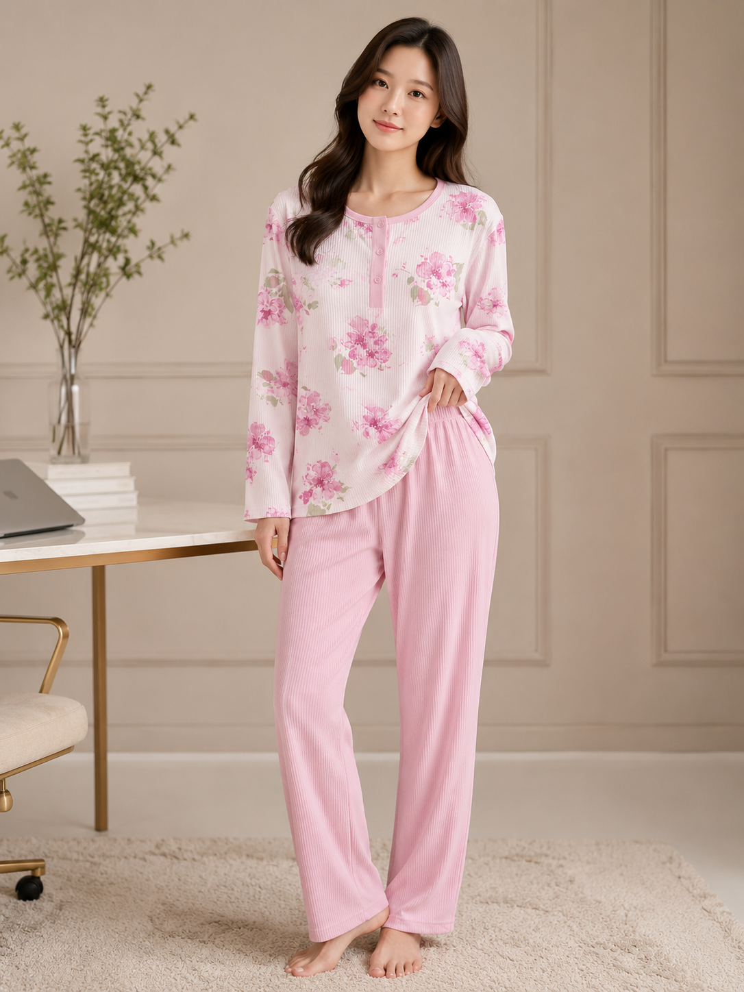 Floral Long Sleeve Pajama - Lucie