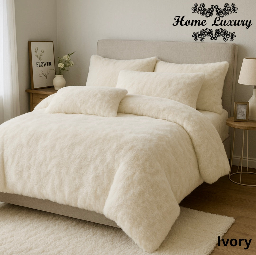 Rabbit Hair Bed Set Double - Home Luxury