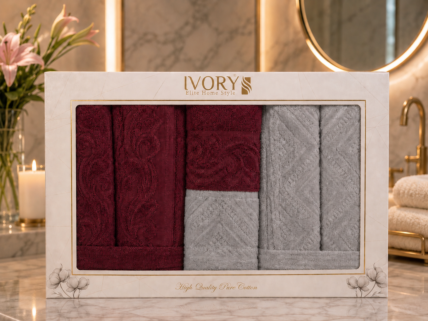 Bathrobe Set - Ivory