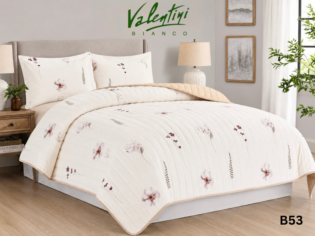 Mini Floral Double Bedspread Set - Valentini