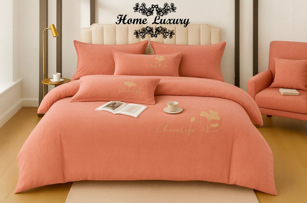 Embroidered Velvet Bed Set Double - Home Luxury