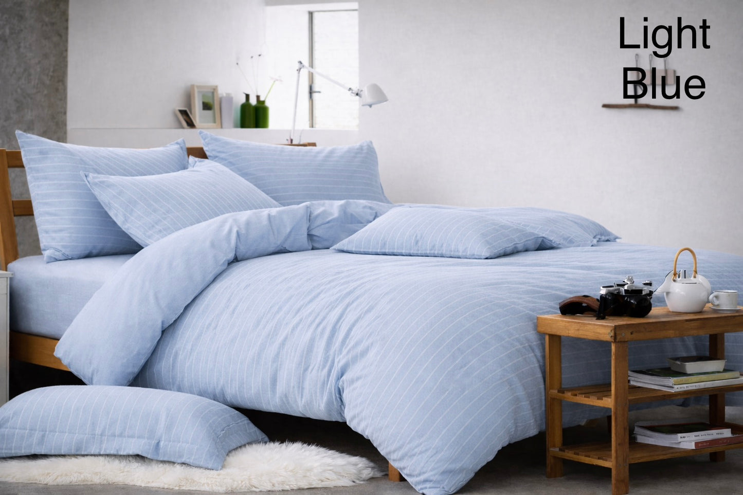 Denim Print Single Duvet Cover Set - Cannon