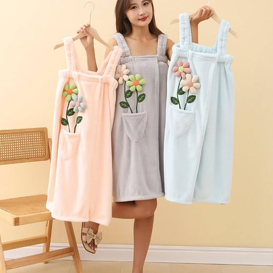 Microfiber Sortie De Bains "Flowers"