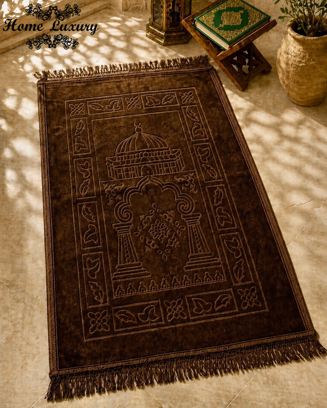 Printed Rectangle Padded Prayer Rug - Essence
