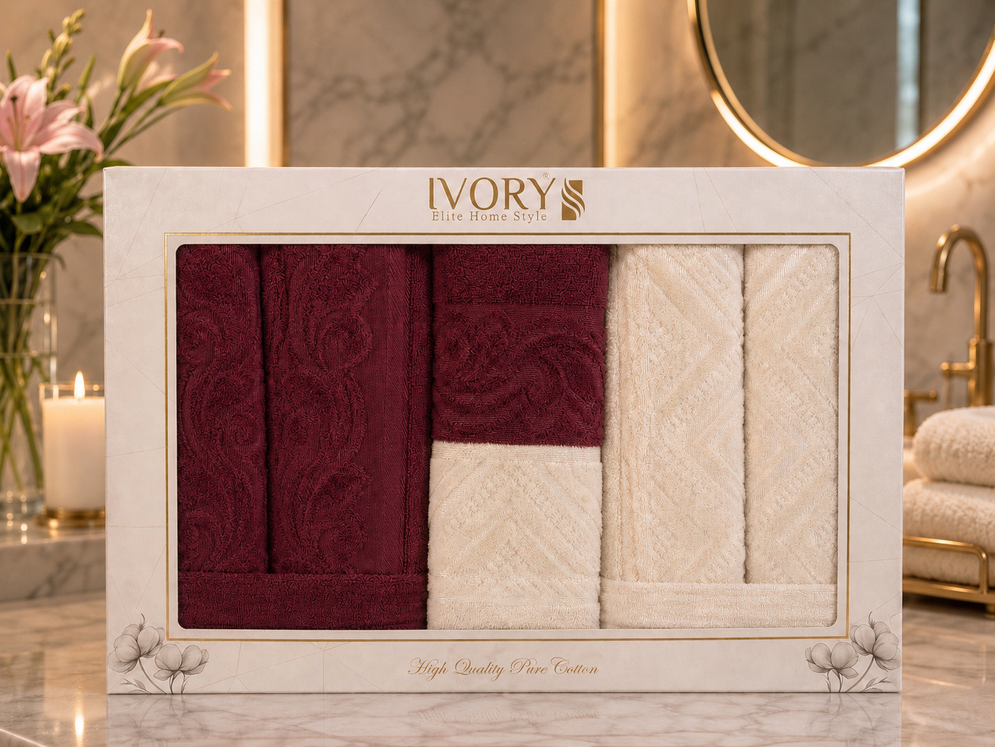Bathrobe Set - Ivory