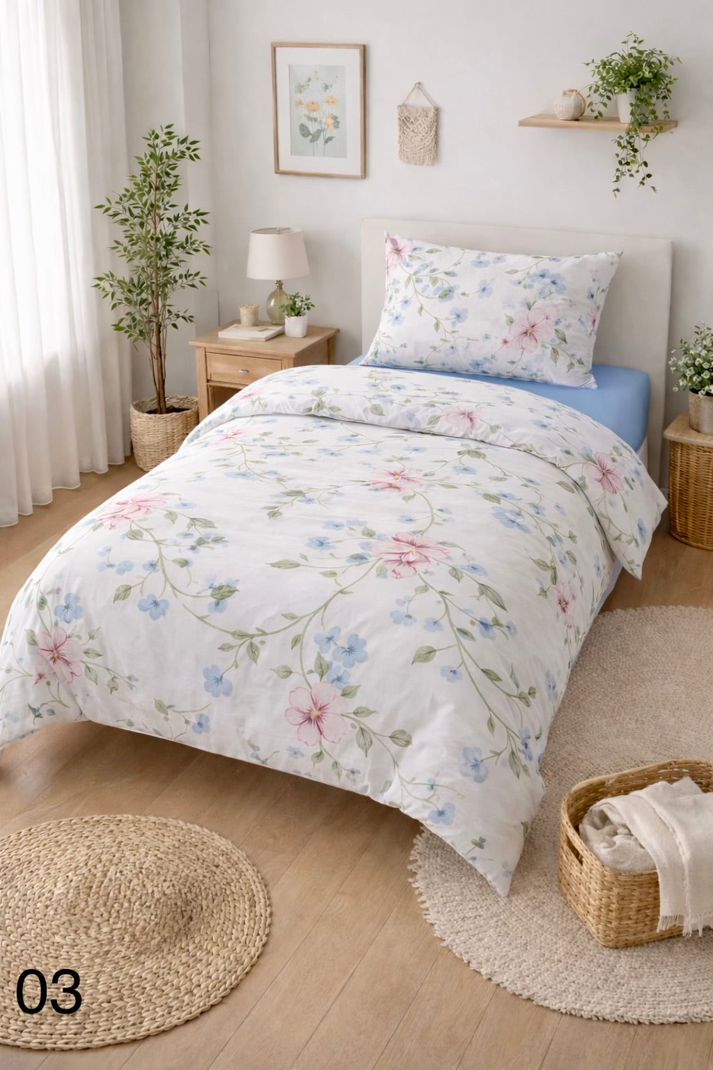 Cotton 100% Bed Set Single - Home Luxury