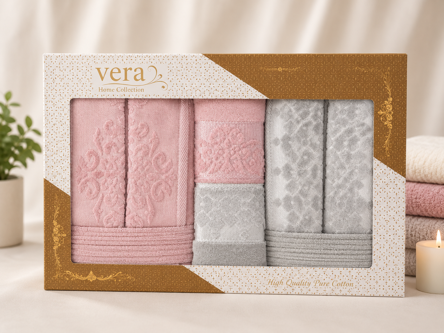 Bathrobe Set 8 Pcs - Vera