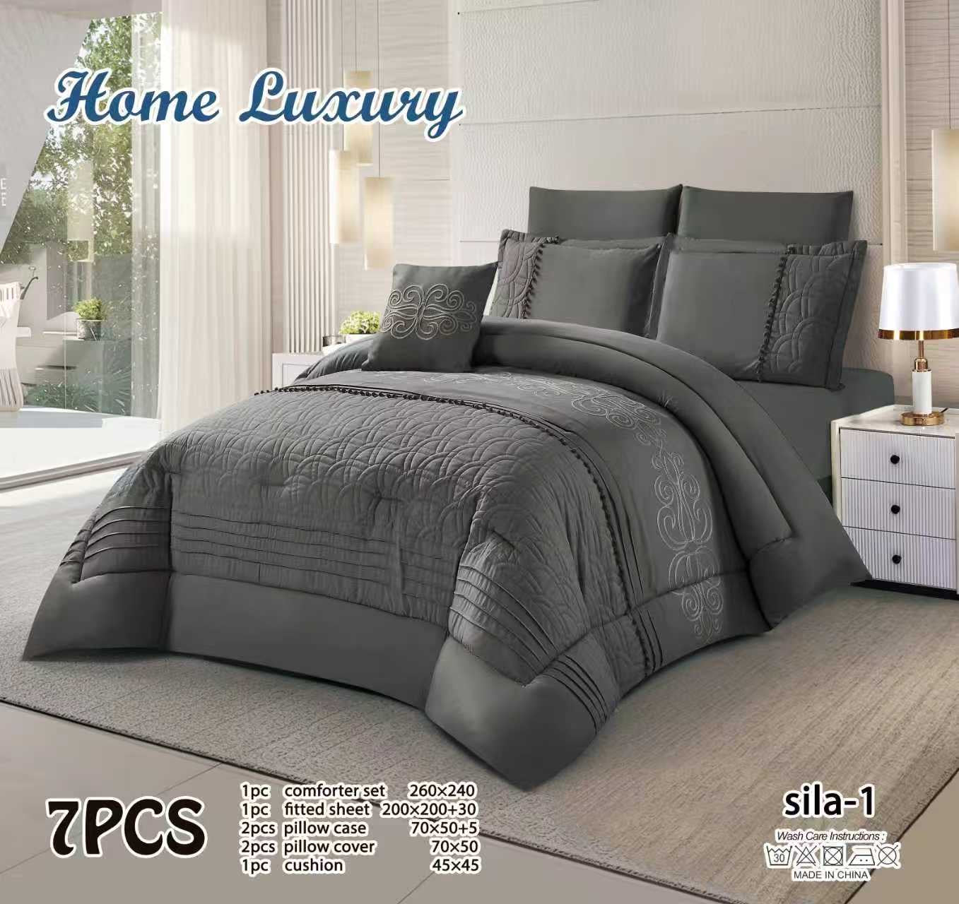 Embroidered Double Comforter Set - Home Luxury
