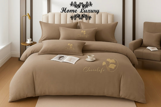 Embroidered Velvet Bed Set Double - Home Luxury