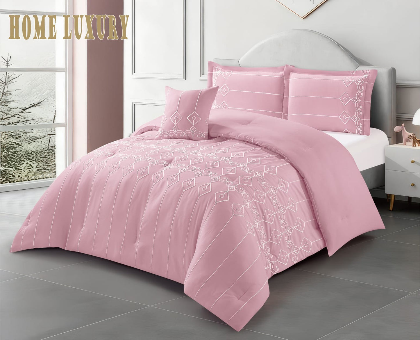 Embroidered Comforter Set Double "Diamond" - Home Luxury
