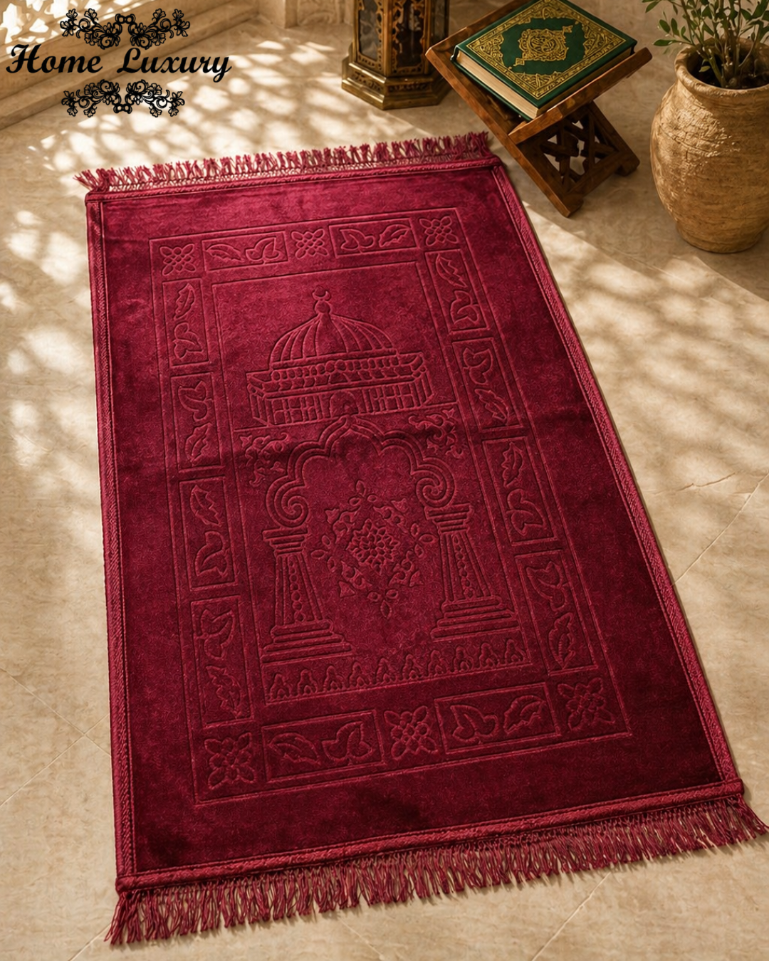 Printed Rectangle Padded Prayer Rug - Essence