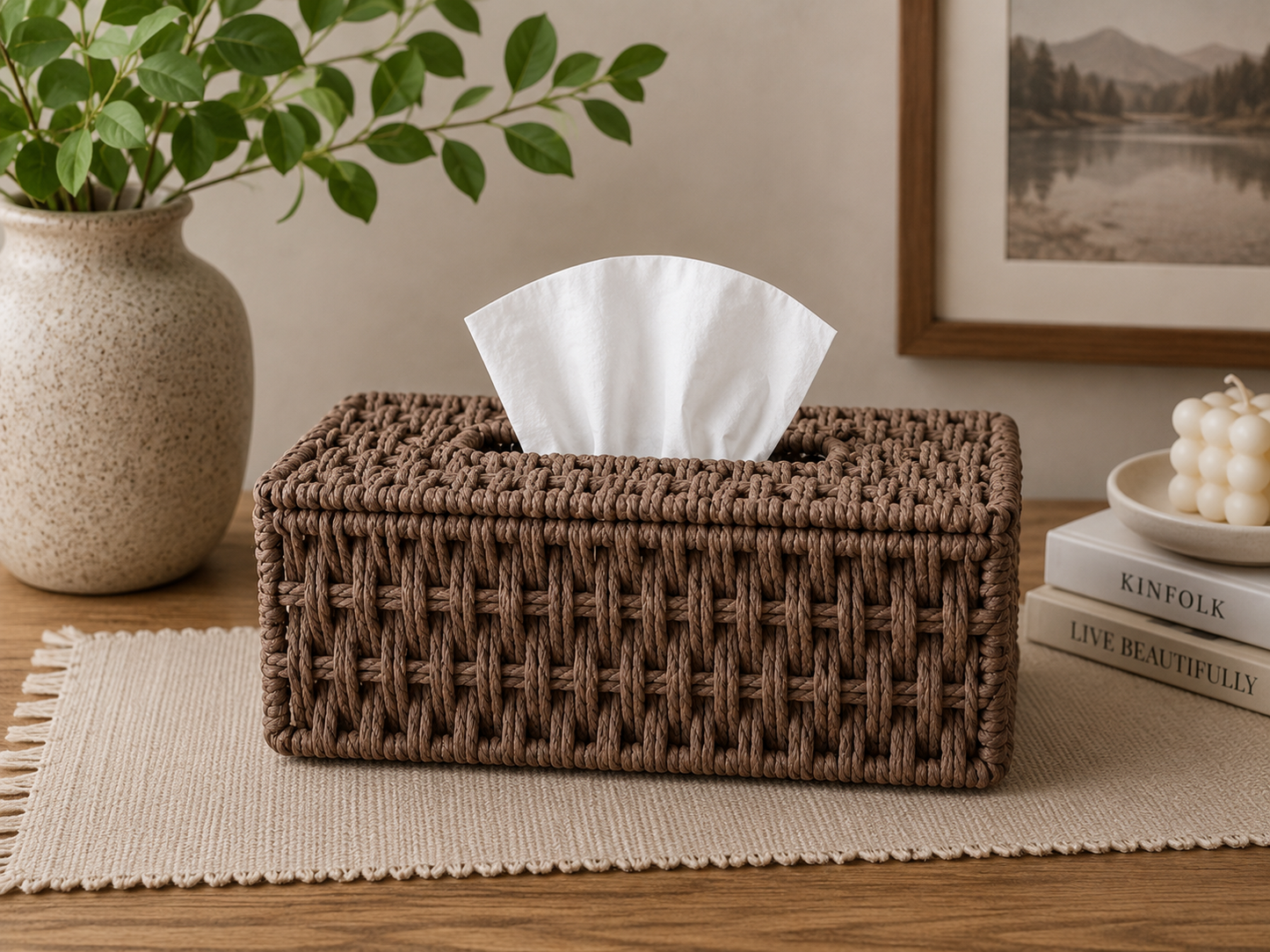 Straw Tissue Box