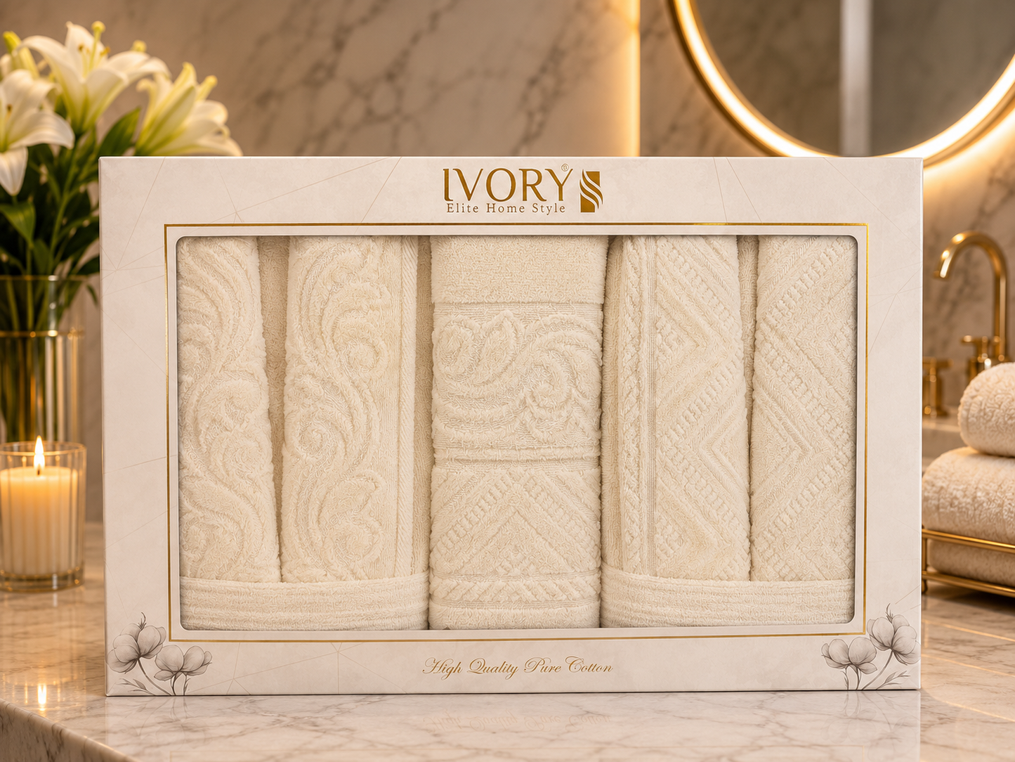 Bathrobe Set - Ivory