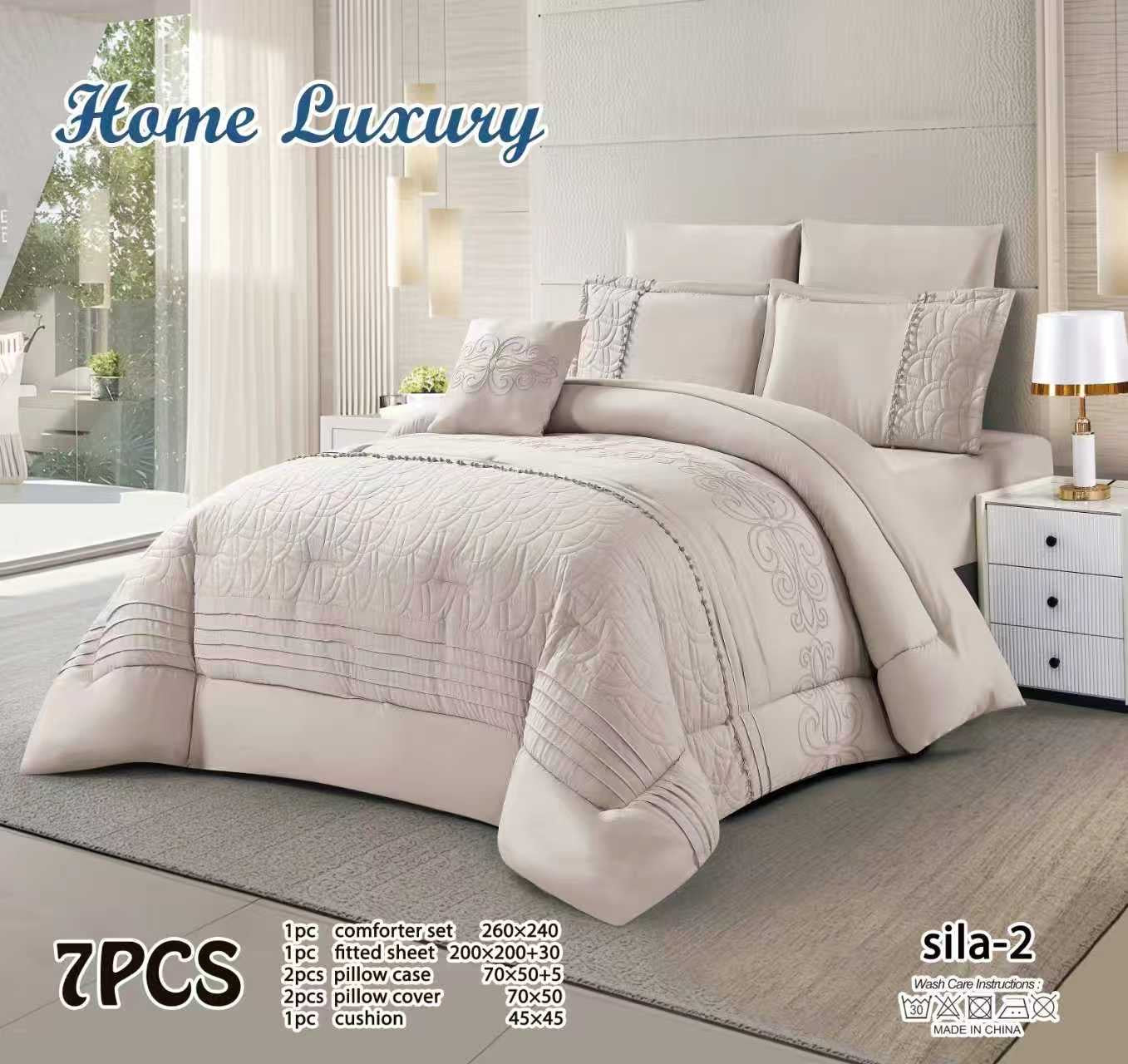 Embroidered Double Comforter Set - Home Luxury