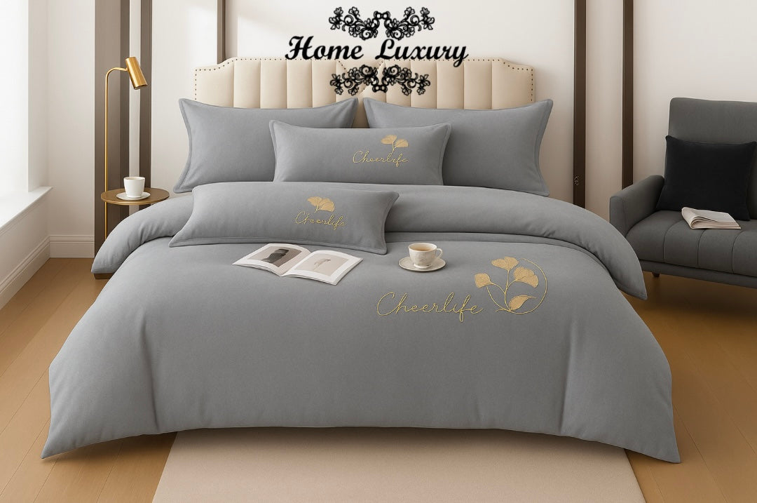 Embroidered Velvet Bed Set Double - Home Luxury