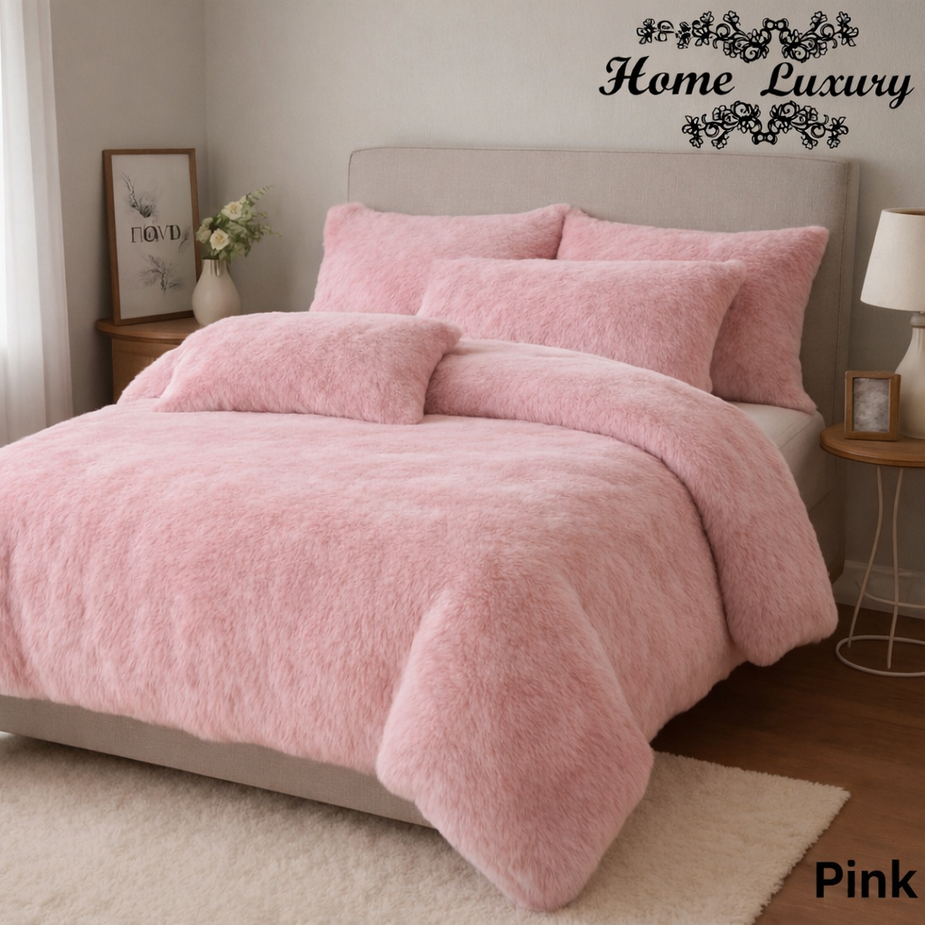 Rabbit Hair Bed Set Double - Home Luxury