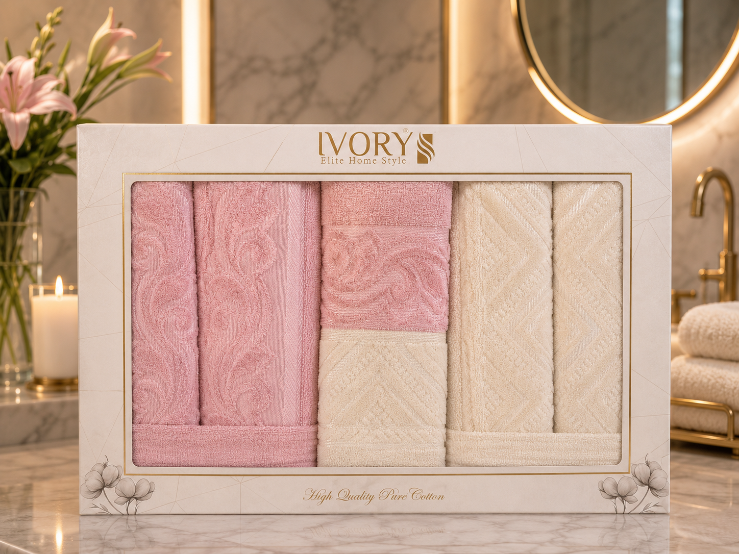 Bathrobe Set - Ivory