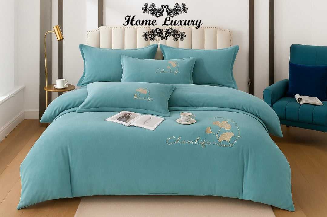 Embroidered Velvet Bed Set Double - Home Luxury
