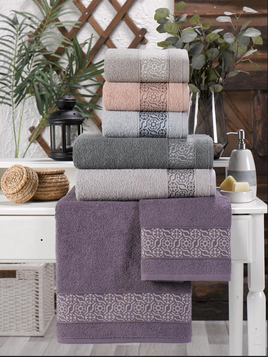 Moroccan Tile Jacquard Towel - Purry