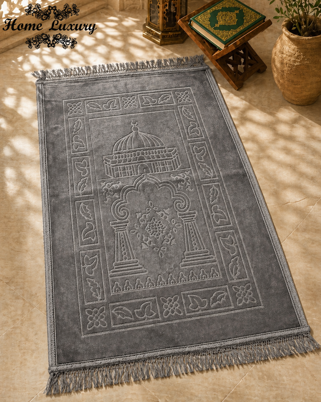 Printed Rectangle Padded Prayer Rug - Essence