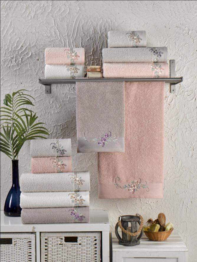 Lilac Blossom Embroidered Towel - Purry