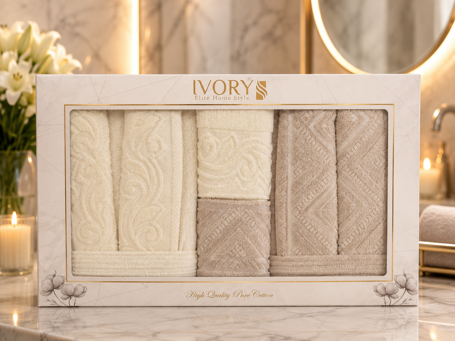 Bathrobe Set - Ivory