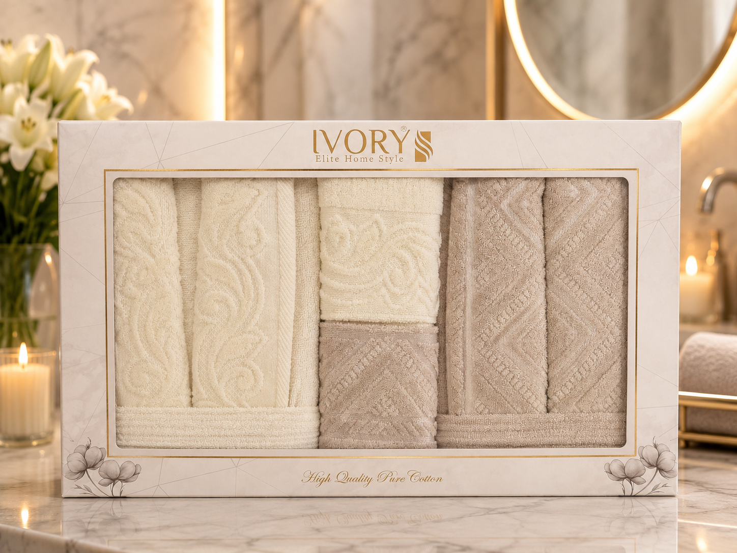 Bathrobe Set - Ivory