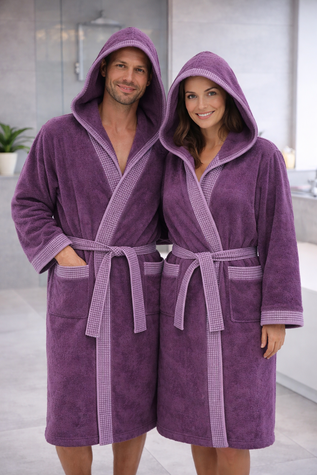 Jacquard Unisex Bathrobe - Home Luxury
