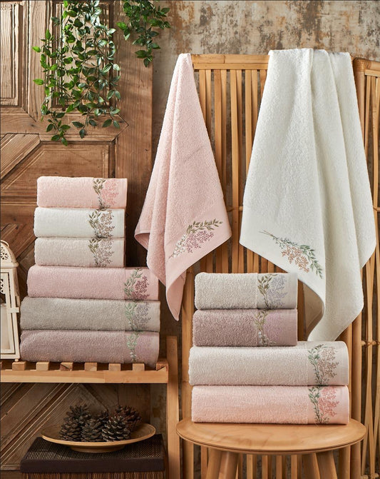 Lavender Whisper Embroidered Towel - Purry
